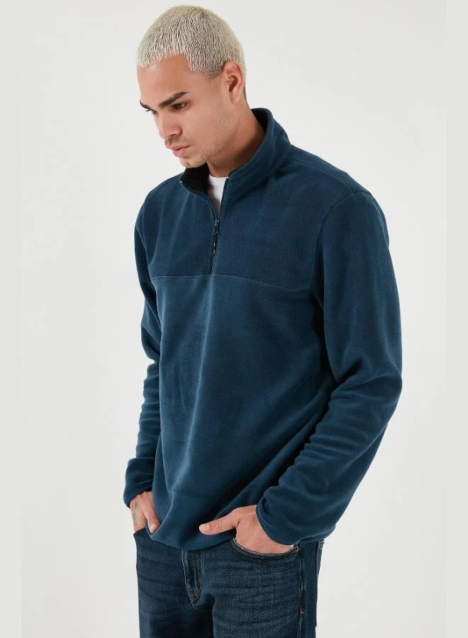 Buratti Regular Fit Anti-Pilling Non-Pilling Standing Collar Thick Winter Raised Polar Fleece Men's POLAR 5896700