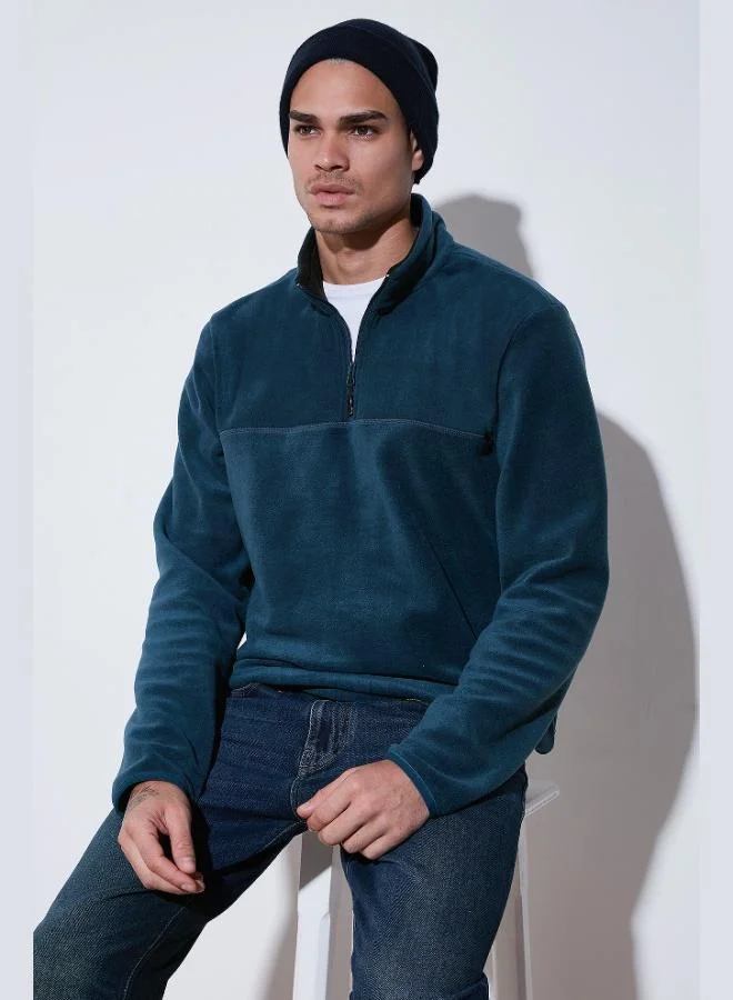 Buratti Buratti Regular Fit Anti-Pilling Non-Pilling Standing Collar Thick Winter Raised Polar Fleece Men's POLAR 5896700