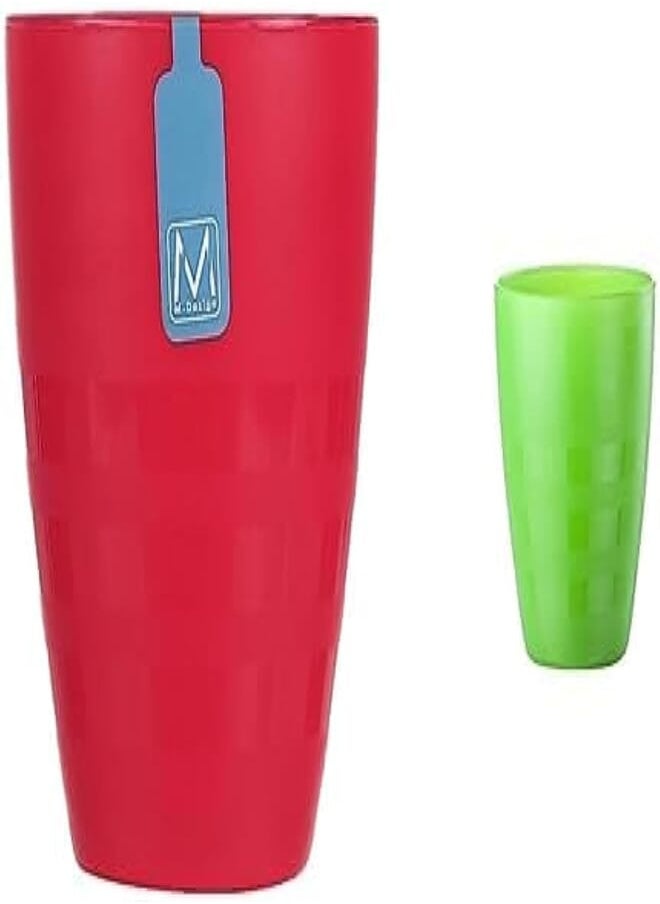 m-design Small cup (fuchsia) - 300ml + M-Design Small Plastic Cup 300ml, Microwave, Dishwasher and Food Safe - Great for camping and kids (Green) 