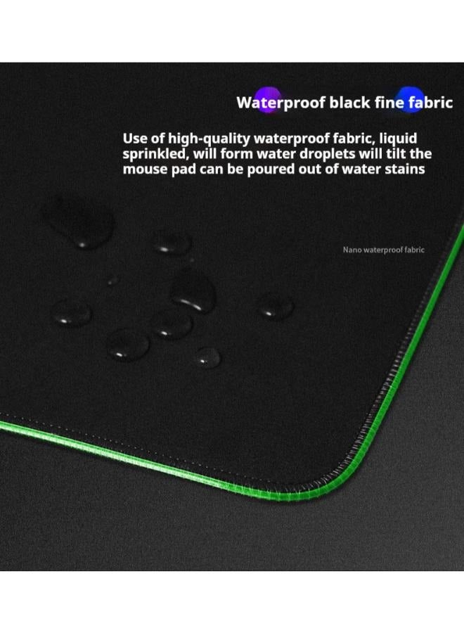Gaming Mouse Pad, Extra Large Soft Led Extended Mouse Pad (13 Lighting Modes), Anti-Slip Rubber Base Computer Keyboard Mat, Black, 250*300*3mm  - Image 4