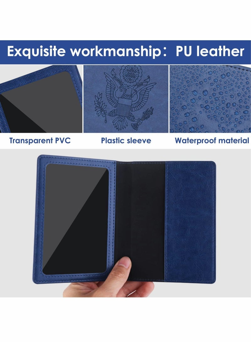 KASTWAVE Passport Card Holder, PU Leather Passport Holder with Vaccine Card Slot, Waterproof, Passport Cover Case Protector for Women Men - Image 2
