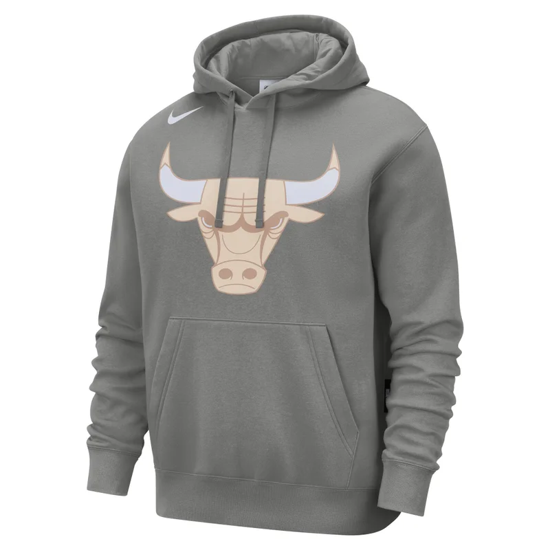 Nike Grey Men's NBA Chicago Bulls Club City Edition Fleece Hoodie for Men | Best Price UAE