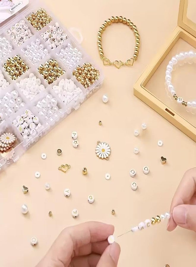 Guellix Kids DIY Jewelry Making Kit, Plastic Beads for Crafts, Unicorn Theme, Ages 4-7 (Golden Daisy Mix) - Image 4