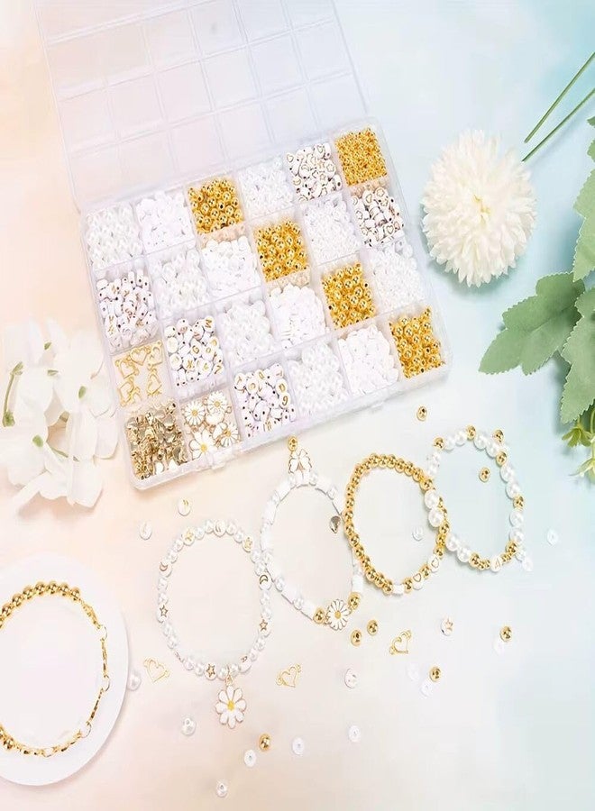 Guellix Kids DIY Jewelry Making Kit, Plastic Beads for Crafts, Unicorn Theme, Ages 4-7 (Golden Daisy Mix) - Image 5