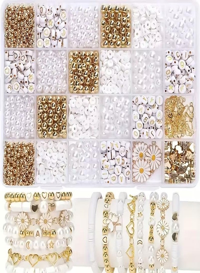 Guellix Kids DIY Jewelry Making Kit, Plastic Beads for Crafts, Unicorn Theme, Ages 4-7 (Golden Daisy Mix) - Image 1