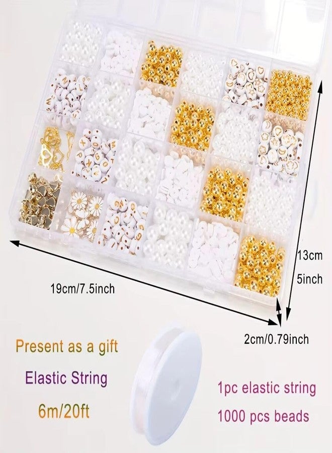 Guellix Kids DIY Jewelry Making Kit, Plastic Beads for Crafts, Unicorn Theme, Ages 4-7 (Golden Daisy Mix) - Image 3