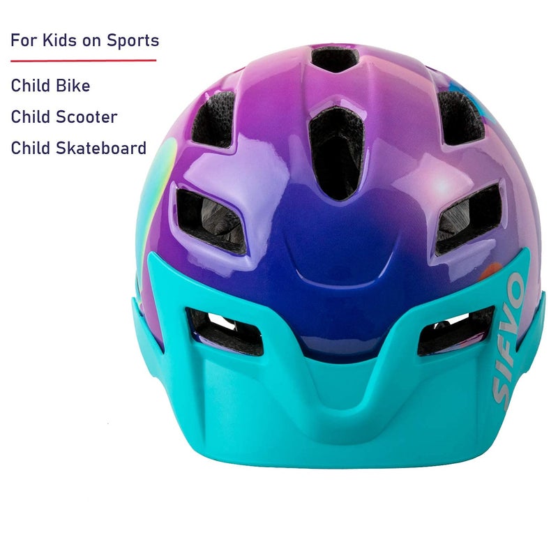 SIFVO Kids Helmet, SIFVO Kids Bike Helmet Boys and Girls Children Bicycle Helmet with Cool Visor Helmet for Kids 5-14, Youth Bike Helmet Adjustable & Lightweight 50-57cm (A Purpleã€hotã€‘) - Image 4