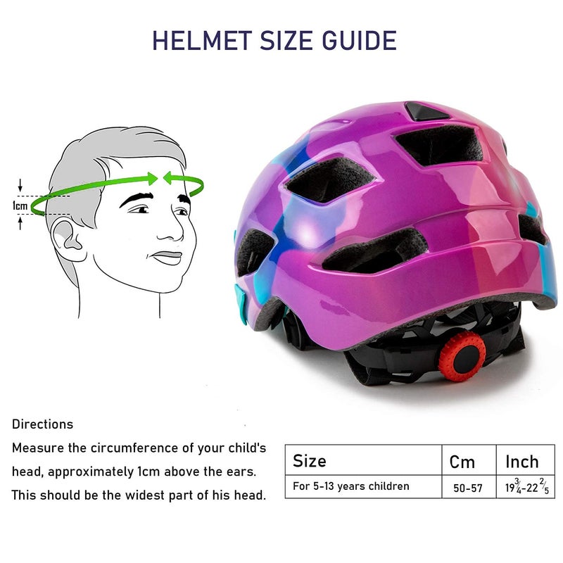 SIFVO Kids Helmet, SIFVO Kids Bike Helmet Boys and Girls Children Bicycle Helmet with Cool Visor Helmet for Kids 5-14, Youth Bike Helmet Adjustable & Lightweight 50-57cm (A Purpleã€hotã€‘) - Image 5