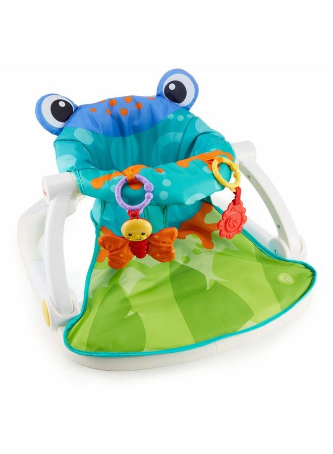Fisher-Price Portable Baby Chair Sit-Me-Up Floor Seat with Developmental Toys & Machine Washable Seat Pad, Froggy  - Image 1
