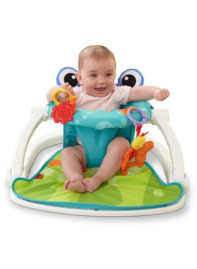 Fisher-Price Portable Baby Chair Sit-Me-Up Floor Seat with Developmental Toys & Machine Washable Seat Pad, Froggy  - Image 2