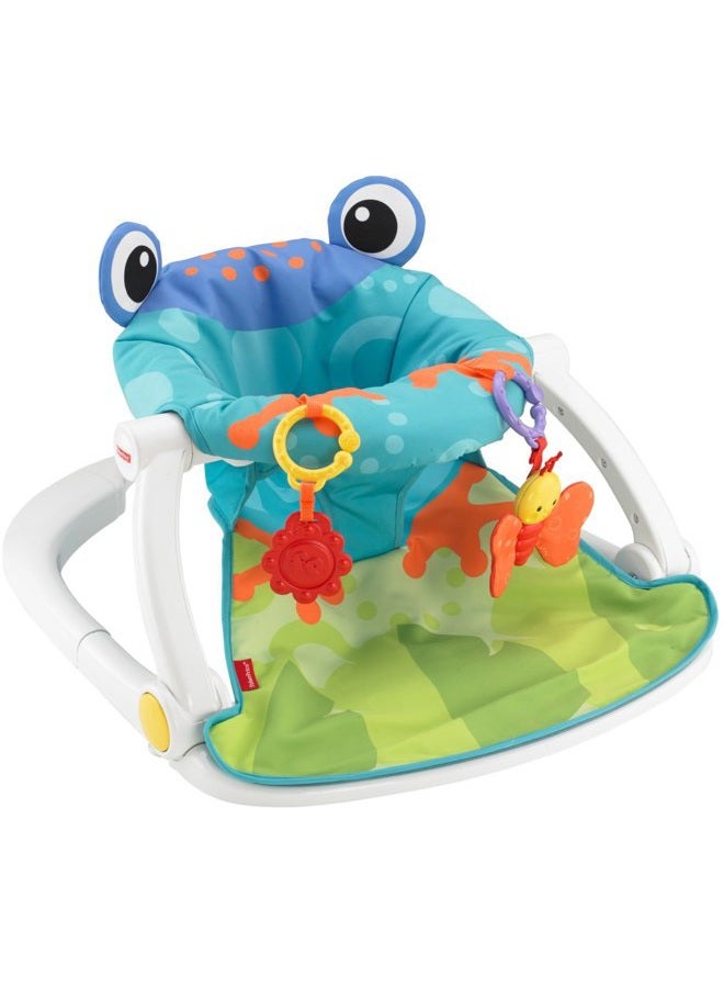 Fisher-Price Portable Baby Chair Sit-Me-Up Floor Seat with Developmental Toys & Machine Washable Seat Pad, Froggy  - Image 3