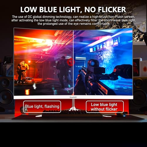 Gawfolk 24.5 Inch Gaming Curved Monitor Built-in Speakers, 3000R 120Hz White PC Screen Full HD 1080P, HDMI 2.0, VGA, Wall Mount Compatible 75 * 75mm - Image 4