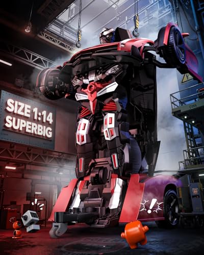 Veeniix V992 Transform Remote Control CarTransform Robot RC Cars114 Scale2in1 Robot Toy Car with Sound LightGesture SensingAutomatic DeformationGreat Gifts Toys for Boys and Girls 46 Red - Image 5
