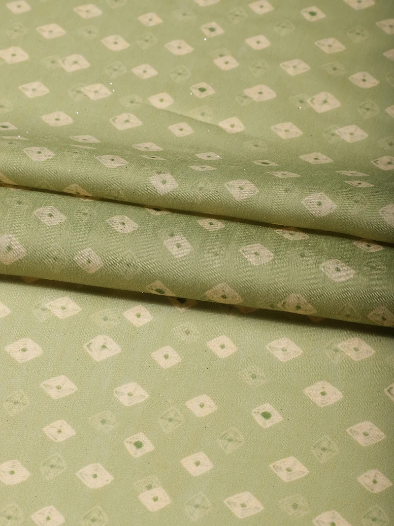 AKS Sage Green Bandhani Print Fabric