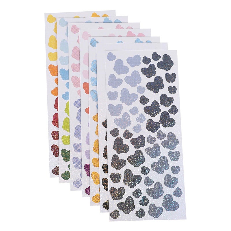 Holographic Butterfly Stickers 7 Sheets Self Adhesive Mixed Color DIY Planner Decals - Image 2