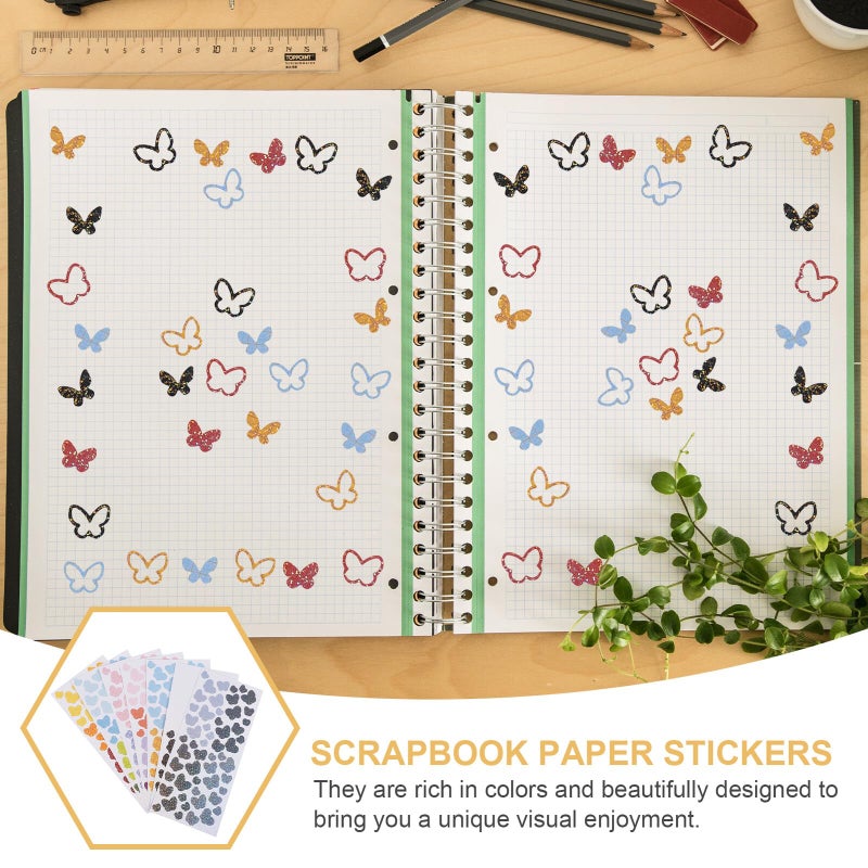 Holographic Butterfly Stickers 7 Sheets Self Adhesive Mixed Color DIY Planner Decals - Image 4