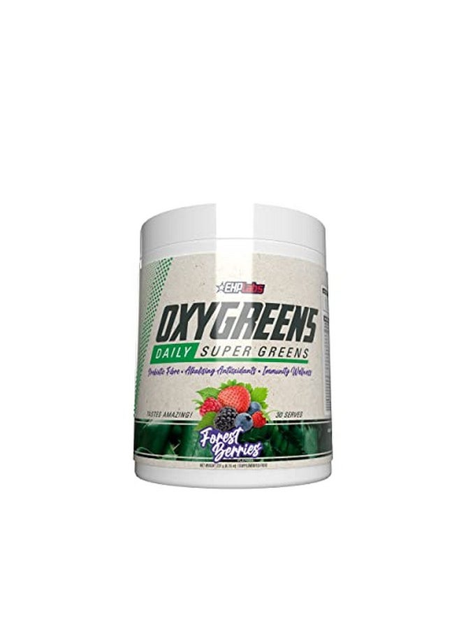 EHP Labs - Ehplabs Oxygreens Daily Super Greens Powder Spirulina Powder Greens Superfood Powder With Prebiotic Fibre Alkalizing Antioxidants & Immunity Wellness 30 Serves (Forest Berries) - Image 1