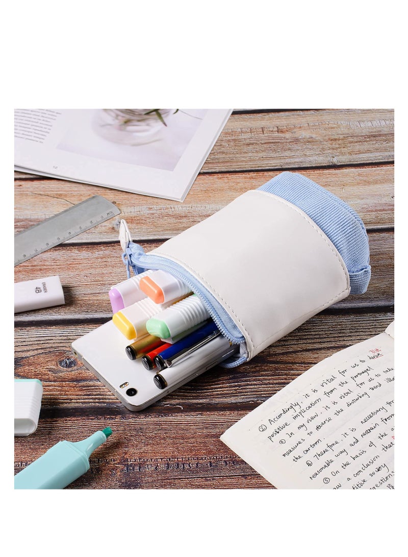 Excefore Pop up Pencil Case - Pen Telescopic Holder Stationery Case Standing Pouch Holder Colorful College office Organizer for Student, Office worker - Image 3