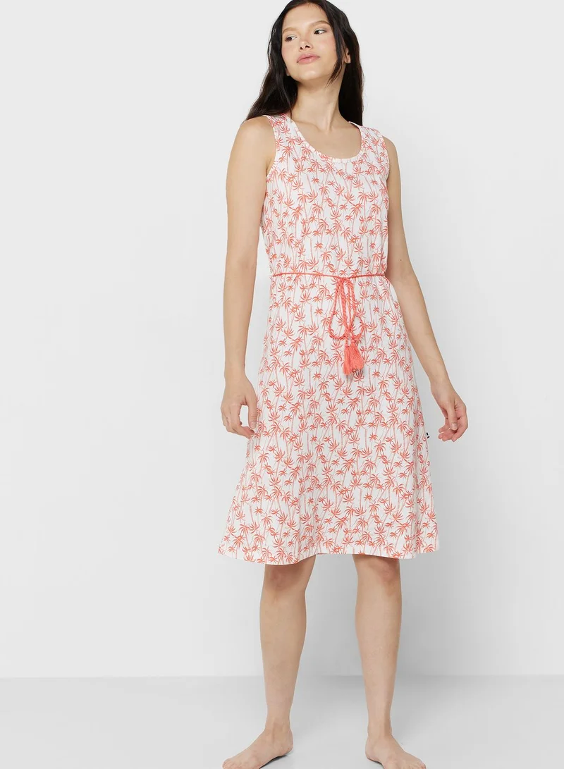 U.S. Polo Assn. Tie Detail Printed Night Dress