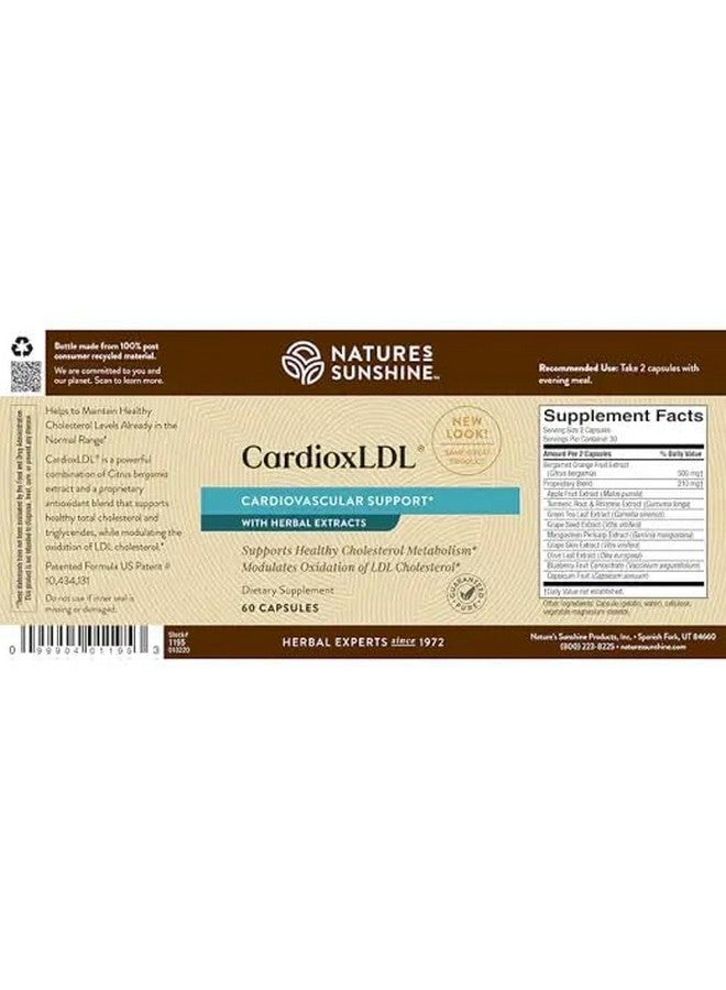 Nature's Sunshine CardioxLDL, 60 Capsules | Cholesterol Supplement with Powerful Herbal Formula That May Help to Modulate LDL Cholesterol Oxidation - Image 2