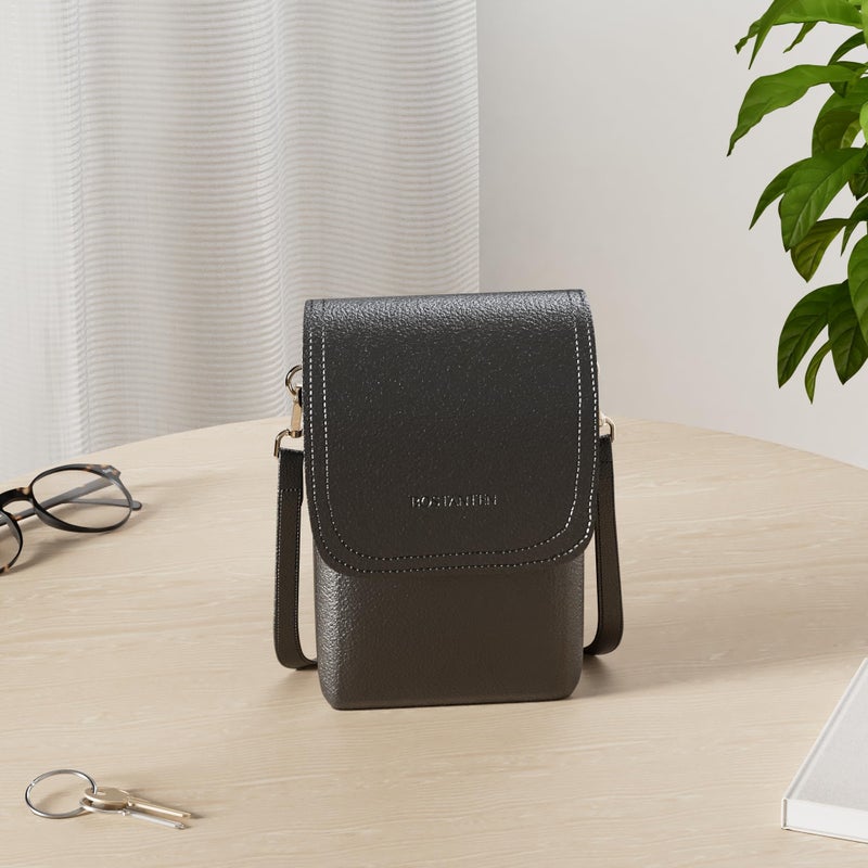 BOSTANTEN Vegan Leather Small Crossbody Bags for Women Designer Cell Phone Bag Wallet Purses Adjustable Strap Classic Black - Image 2