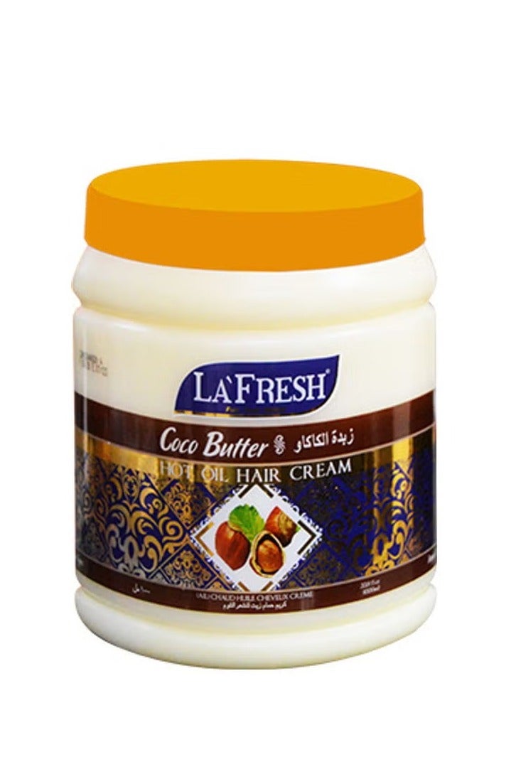 لا فريش كريم الشعر La Fresh بزيت الزيت الساخن وزبدة الكاكاو – ترطيب عميق وتغذية – 1000 مل