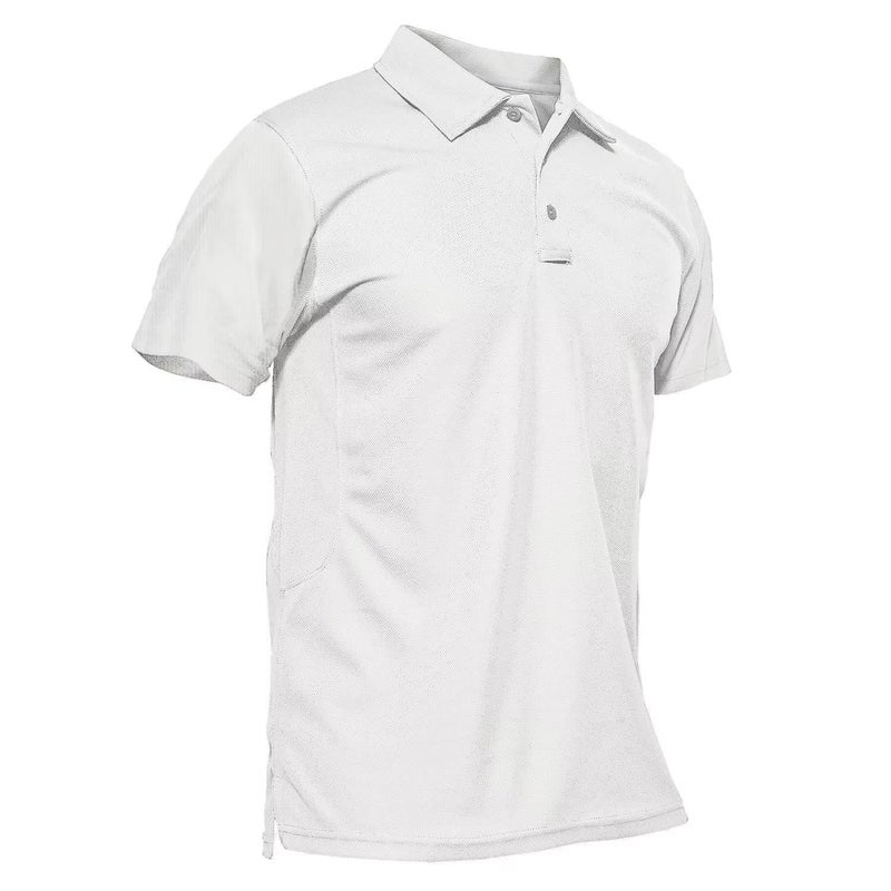 MAGCOMSEN White Polo Shirts for Men Short Sleeve Golf Collared Work Shirts Casual Shirts Quick Dry Summer Shirts M - Image 1