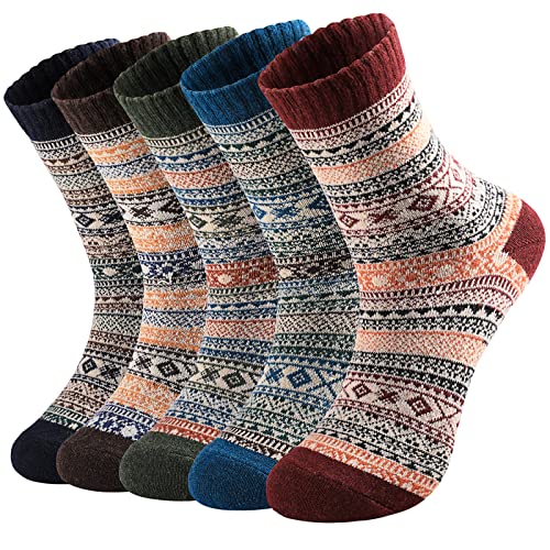 Pleneal Wool Socks for Women - Womens Winter Warm Wool Sock Men Cozy Knit Boots Socks for Women - Image 1