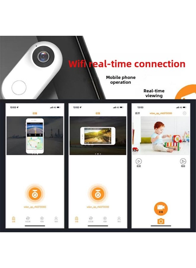 Generic Hd Camera Wifi Sports Camera Motorcycle Driving Recorder Vlog Outdoor Photo Thumb Camera-Body Color:Glossy White-32GB Memory Card  - Image 4