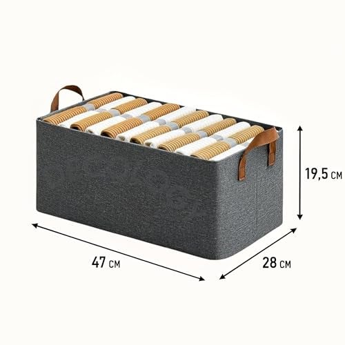 DecoLogy Collapsible Fabric Storage/Cubes Organizer with Handles/Foldable Storage Baskets for Organizing/Toys/Books/Shelves/Closet/Large Storage Box (Wire Cloth Storage Box, 8PCS) - Image 2
