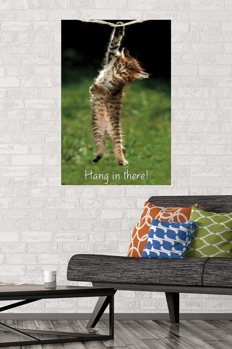 Trends International Kitten Hang In There Wall Poster 22.375" x 34" Bedroom - Image 2