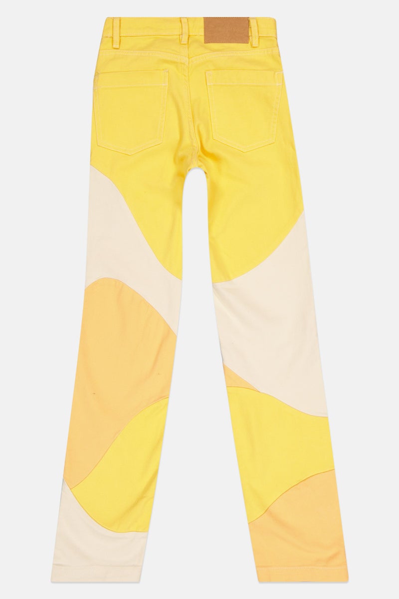 Bershka جينز نسائي بقصة مستقيمة بلونين غير قابل للتمدد، متعدد الألوان - Image 3