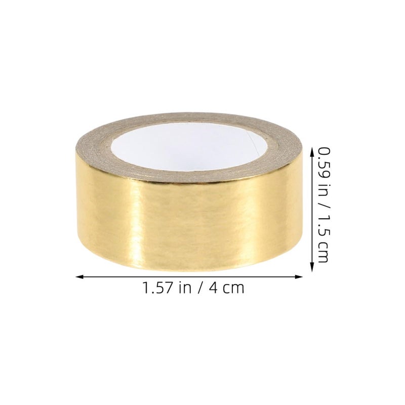 Healeved 5 Rolls Gold Foil Washi Tape Set 15mm DIY Craft Tapes for Journaling Scrapbooking and Wrapping Adhesive Decorative for Students and Paper Crafts - Image 2