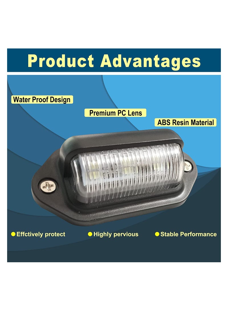 Zikra 4PCS LED Number Plate Light, 12V-24V DC Compatibility Waterproof License Plate Lamp License Plate Illumination 6-SMD Number Plate Light for Truck SUV Trailer Van RV Boats Cargo Lights Under Hood Light - Image 5