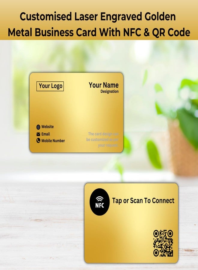 tinydabba NFC & QR-Enabled Business Card | Smart Digital Visiting Card for Instant Contact Sharing | Lifetime Free | Dashboard Access (Custom Golden Metal) - Image 2