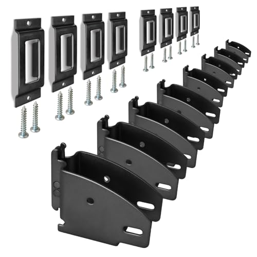 MorScan 8 Pack ETrack Wood Beam End Socket with Tie Down Slots Black Shelf Brackets for 2x4 2x6 Wood Beam Custom Storage in Box Truck Enclosed Trailer Garage Warehouse Workshop - Image 1