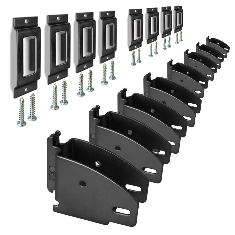 MorScan 8 Pack ETrack Wood Beam End Socket with Tie Down Slots Black Shelf Brackets for 2x4 2x6 Wood Beam Custom Storage in Box Truck Enclosed Trailer Garage Warehouse Workshop - Image 3