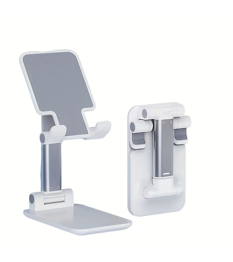 White Adjustable Portable Phone Stand 2pcs For Desk Tablet Mount - Image 3