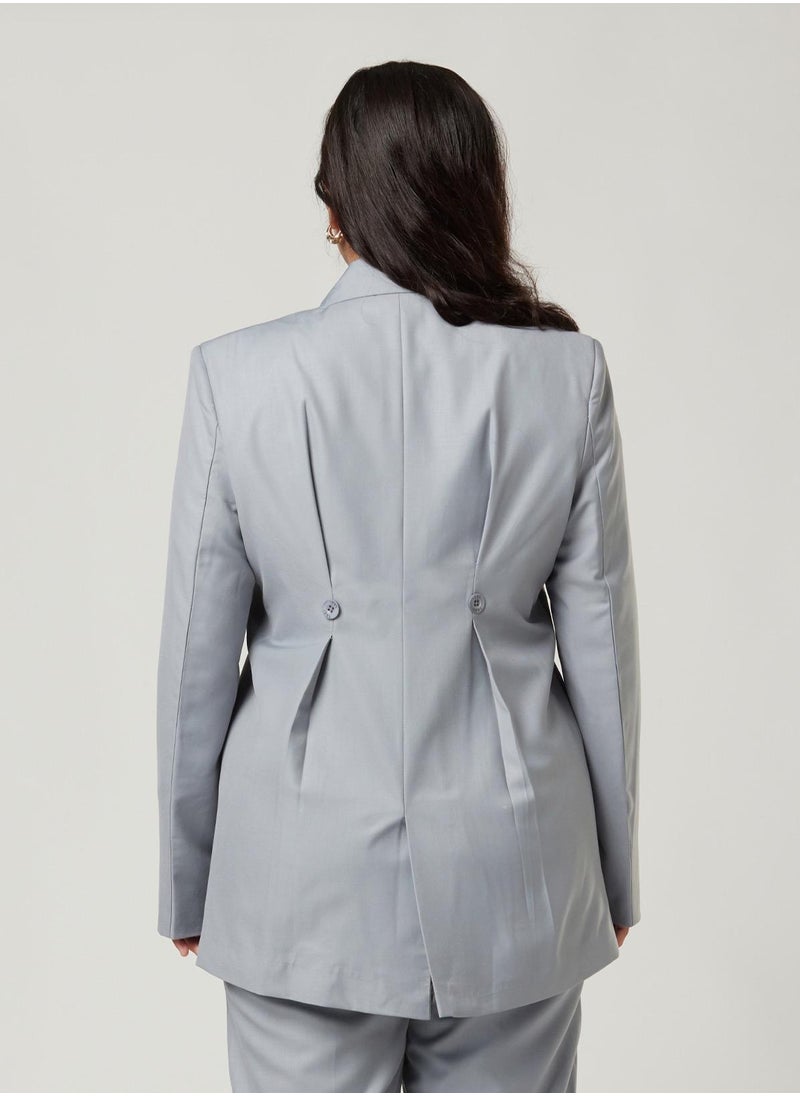 IZEL Grey Back Dart Two-piece Suit Set with pants  - Image 4