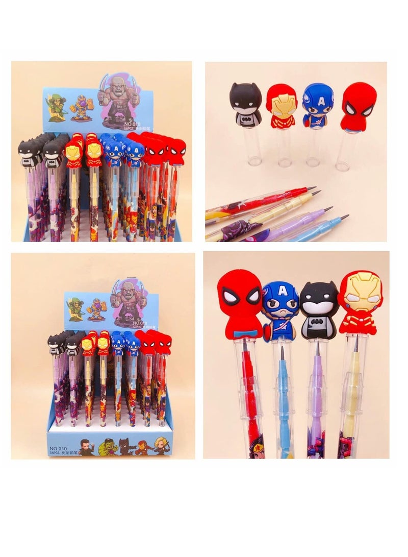 DELITE Non Sharpening Pencils   gel pen pack of 4 pencils  4 pens Avenger actionhero Superhero Design Colors Birthday Gift Return Gifts for Kids Cartoon Spiderman - Image 3