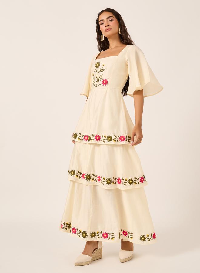 ستايلي فستان طبقات بنقشة الزهور - Image 2