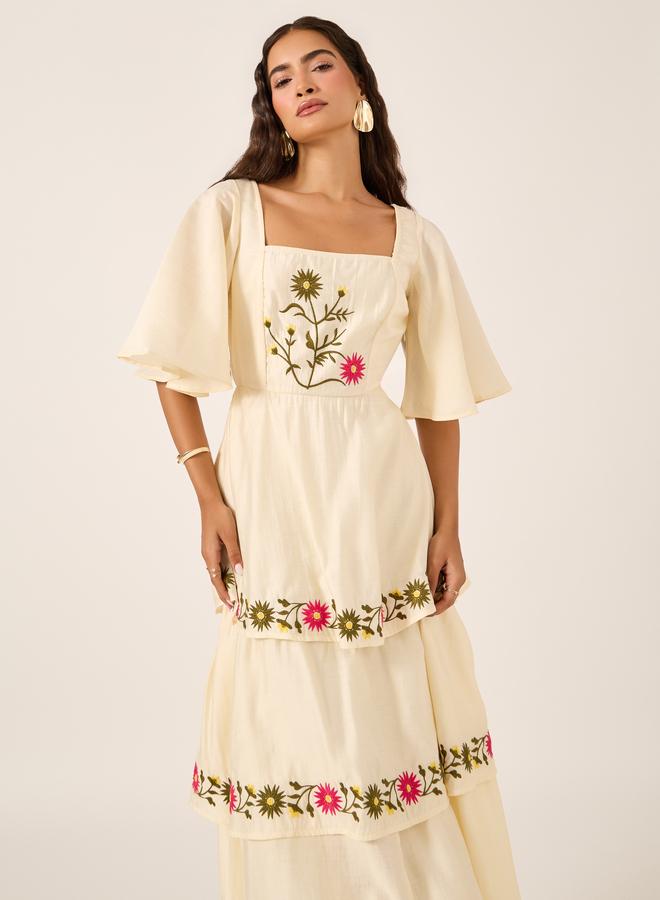 ستايلي فستان طبقات بنقشة الزهور - Image 3