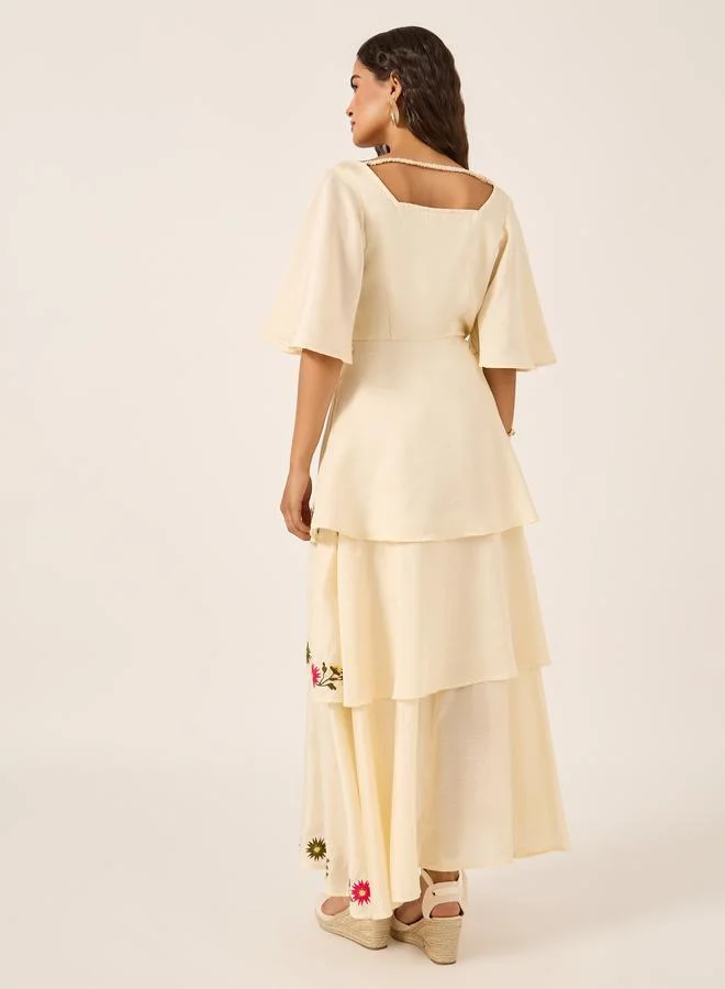Styli Floral Tiered Dress