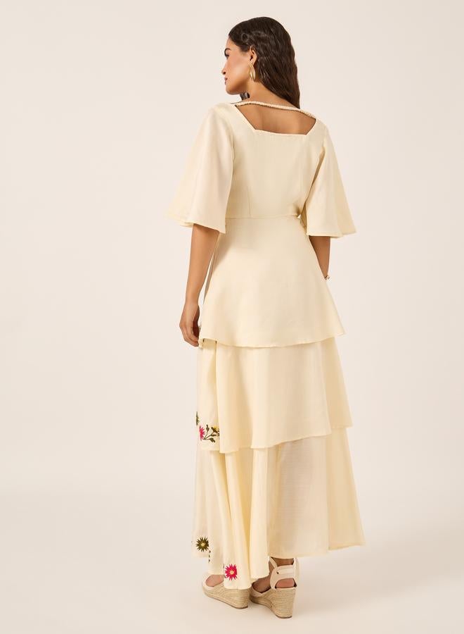 ستايلي فستان طبقات بنقشة الزهور - Image 5