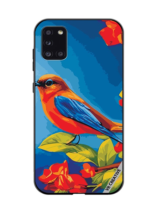 VR CREATIVE Protective Case Cover For Samsung Galaxy A31 Bird Sits Branch Cherry Blossoms Design Multicolour - Image 1