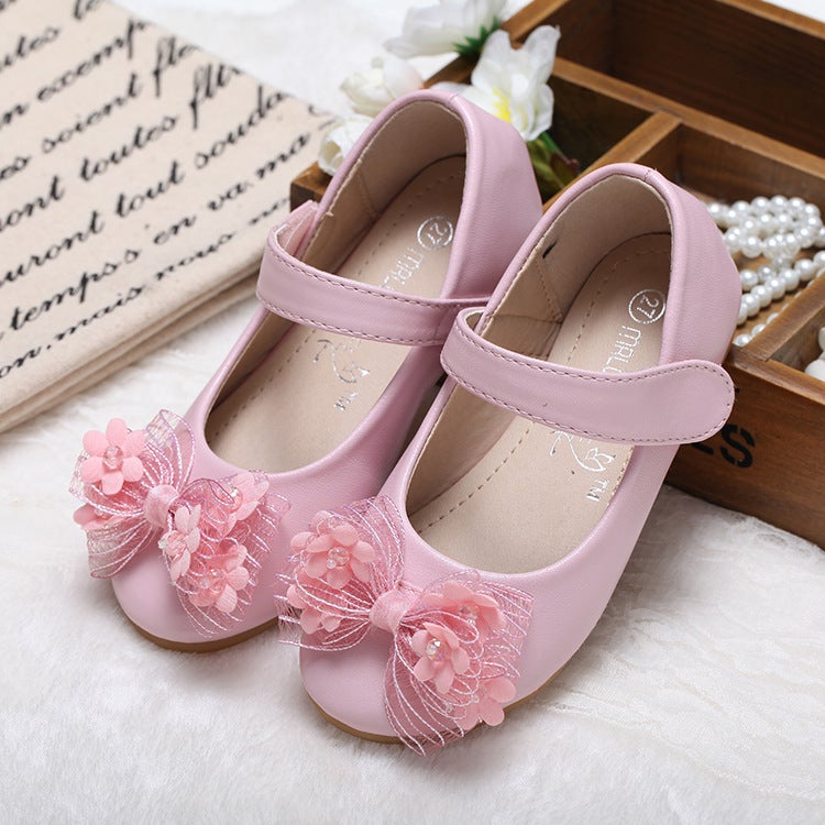 Japanese And Korean Style Bow Children'S Shoes Ultrafine Leather Fashion Princess Shoes Girl Baby Shoes Girl Princess Shoes - Image 3