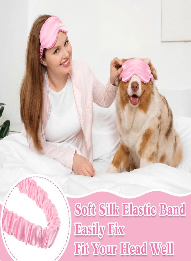 Cutecrop 12 Pcs Silk Sleep Masks Soft Satin Eye Masks with Adjustable Elastic Strap for Sleeping Comfortable Blindfold Eyeshade for Women Men Nap Night Travel Gifts (Pink - Image 5