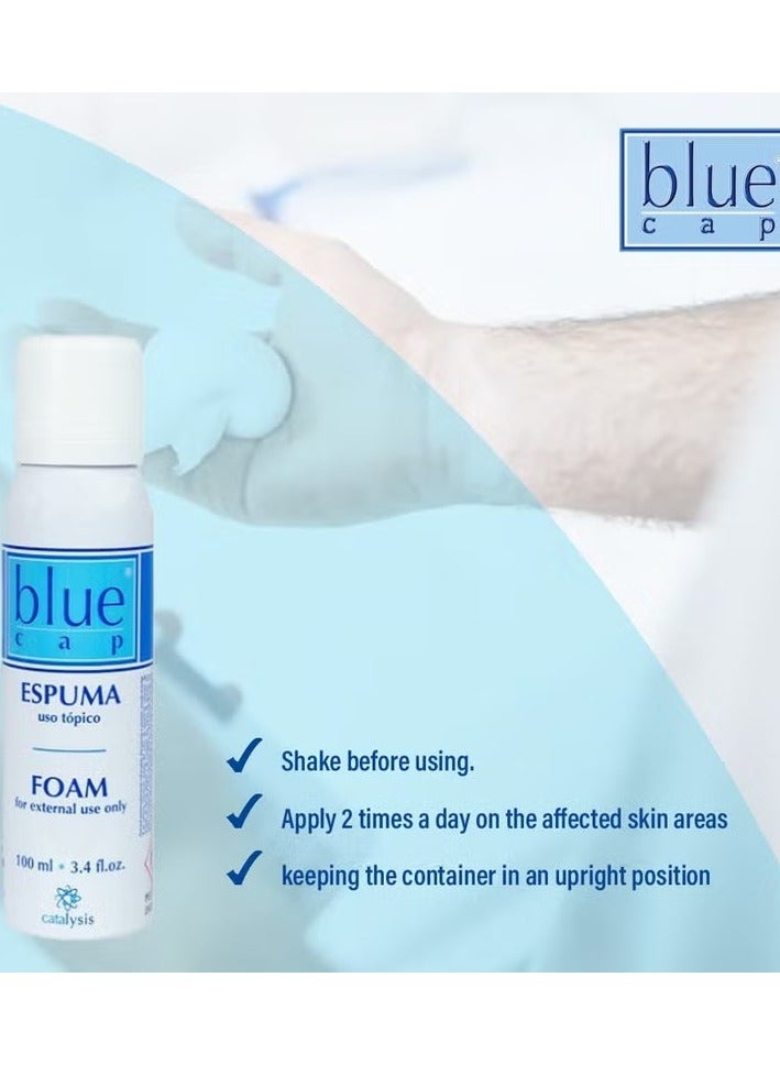 Blue Cap Facial Cleansing Foam For Dry, Irritated & Itchy Skin 100ml - Image 3