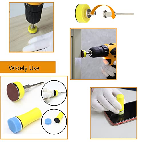 CTPICXM 1inch Sandpaper 40-7000grit Sanding Disc with Shank Backer Plate and Soft Foam Buffering Pad Grinding Abrasive Sponge Sanding Disc Pad Kit for Wood Metal Mirror Jewelry Car 132PCS - Image 5