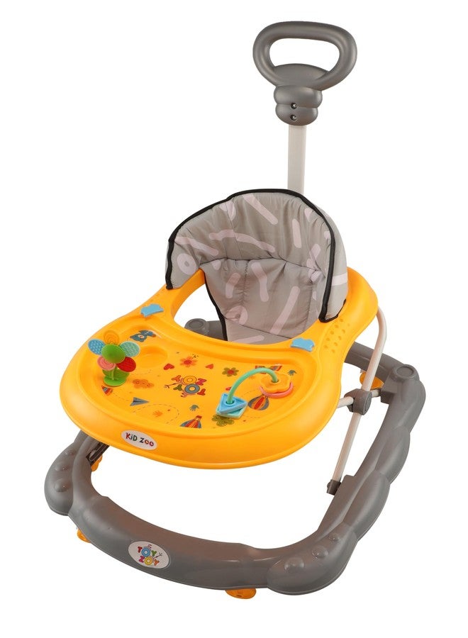 JoyRide Kidzoo BabyGo Walker Compact Foldable Activity Walker Adjustable Height Parental Handle for Boys|Girls Age 6+ Months Yellow - Image 2